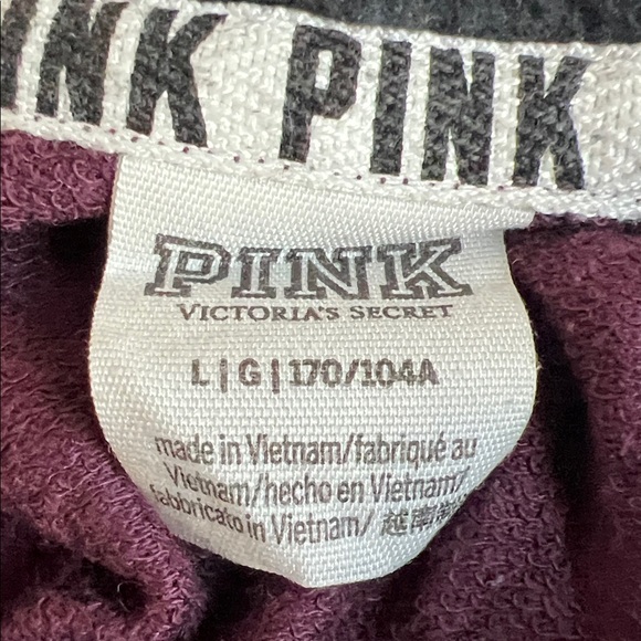 PINK Victoria's Secret Vintage Maroon Quarter-Zip Hoodie Size Large - Picture 9 of 9